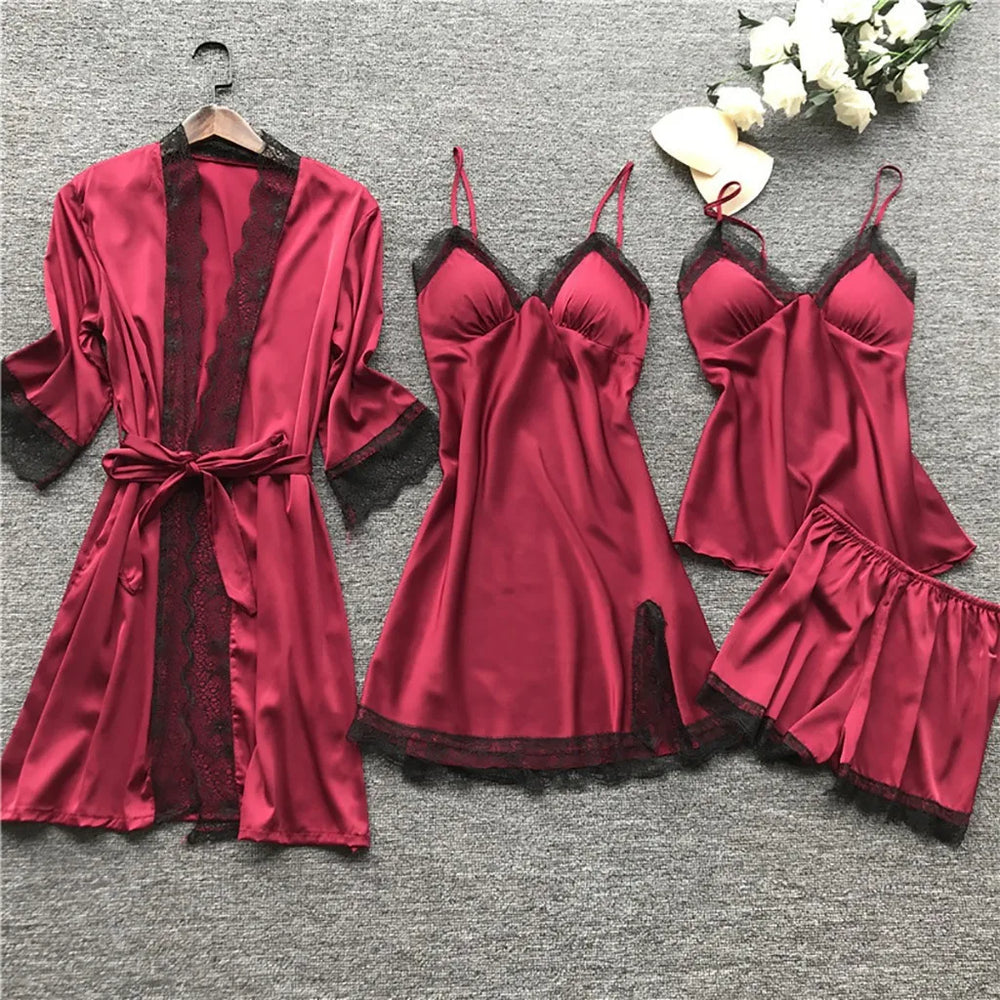Ensemble Pyjama en Dentelle Col en V Sexy