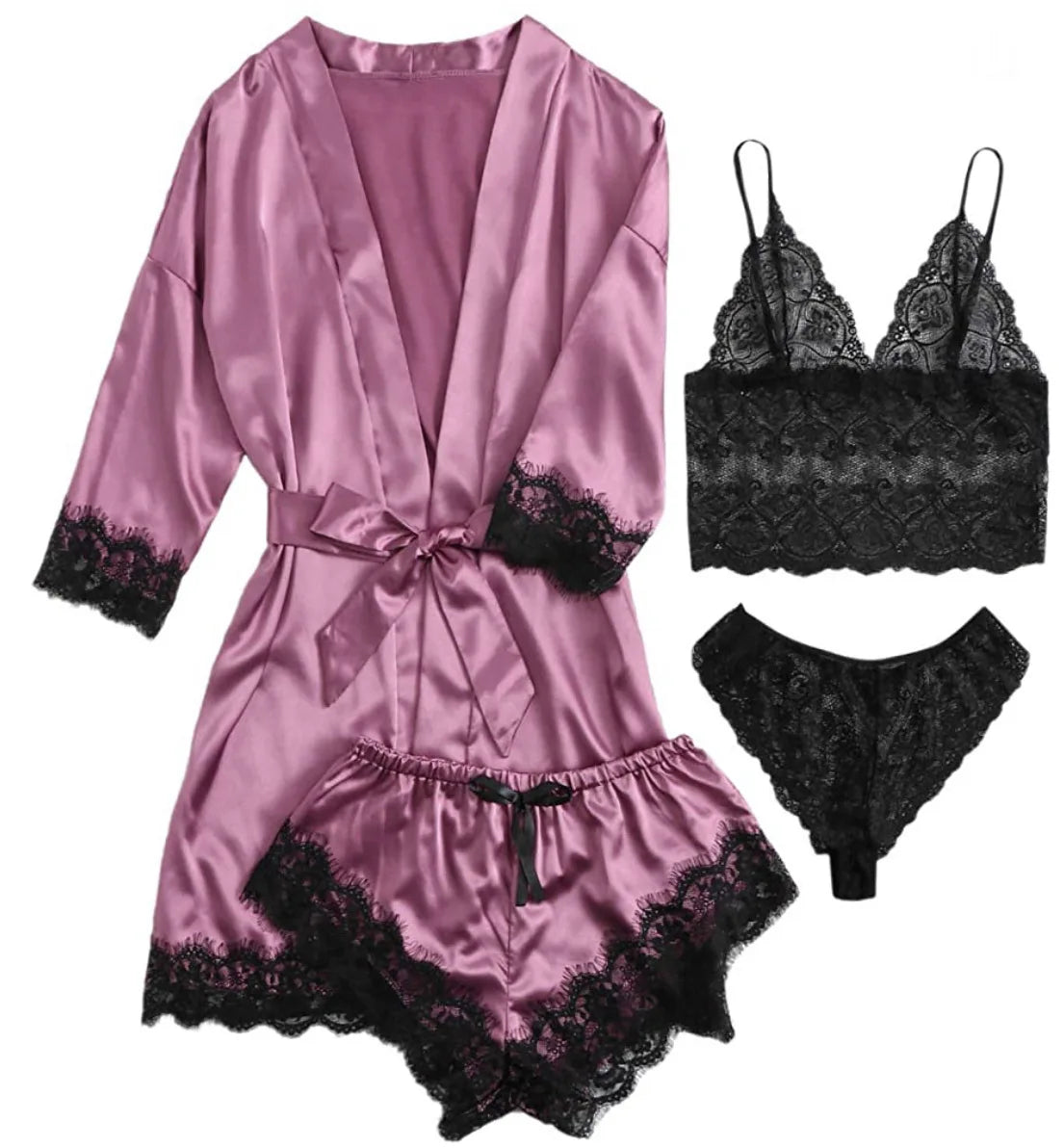 Ensemble Pyjama en Dentelle à Bretelles Sexy