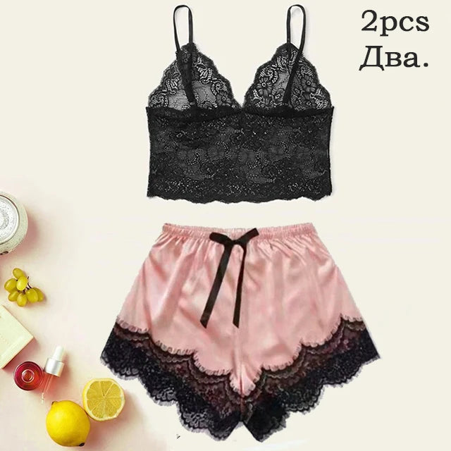 Peignoir en Dentelle Rose Sexy